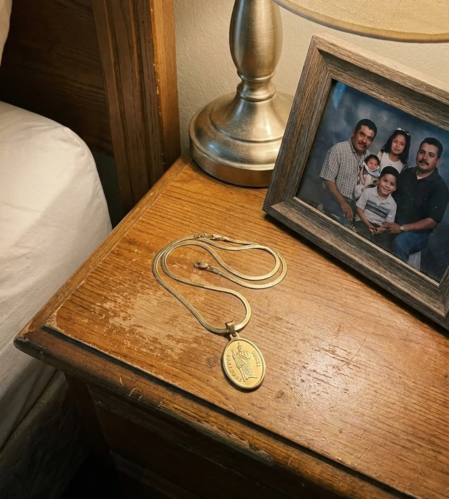 Pendant on child's bedside table